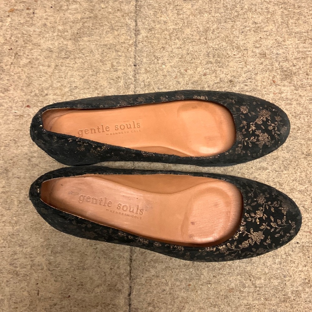 Gentle Souls Flats Eugene Black Slip On Casual Loafer Comfort Cushioned Sz 8